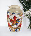 mapple leaf designed aluminum funeral urn for mom