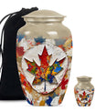 mapple leaf designed aluminum funeral urn for mom