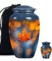 Mapple Leaf Theme Large Urn With 1 Keepsake Urn