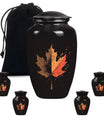 Mapple Leaf Theme Large Urn With 4 Keepsake Urn