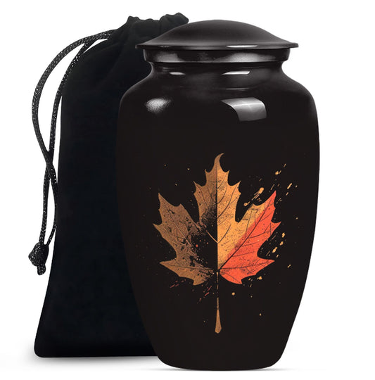 Mapple Leaf Theme Large Urn 10 Inch