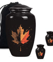 Mapple Leaf Theme Large Urn With 2 Keepsake Urn
