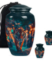 Tiger Theme Large Urn With 2 Keepsake Urn