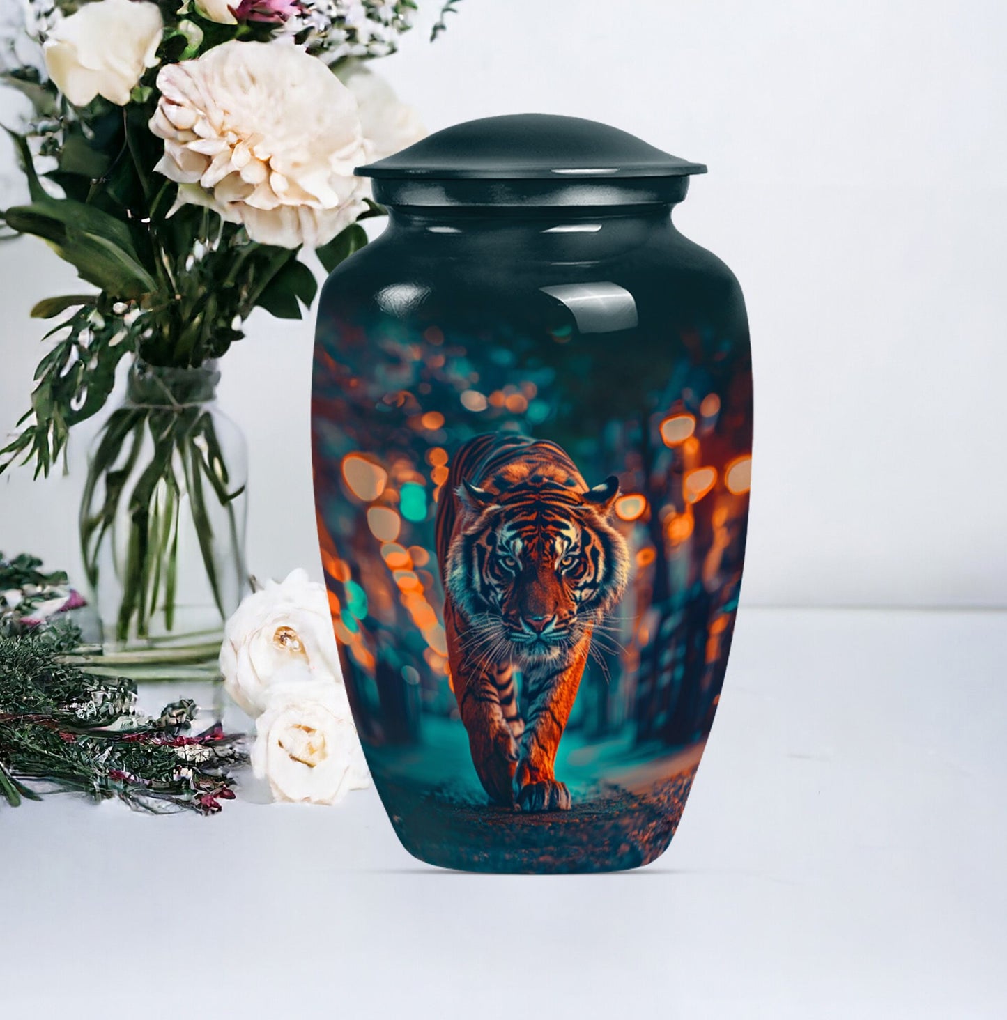  tiger urn with floral