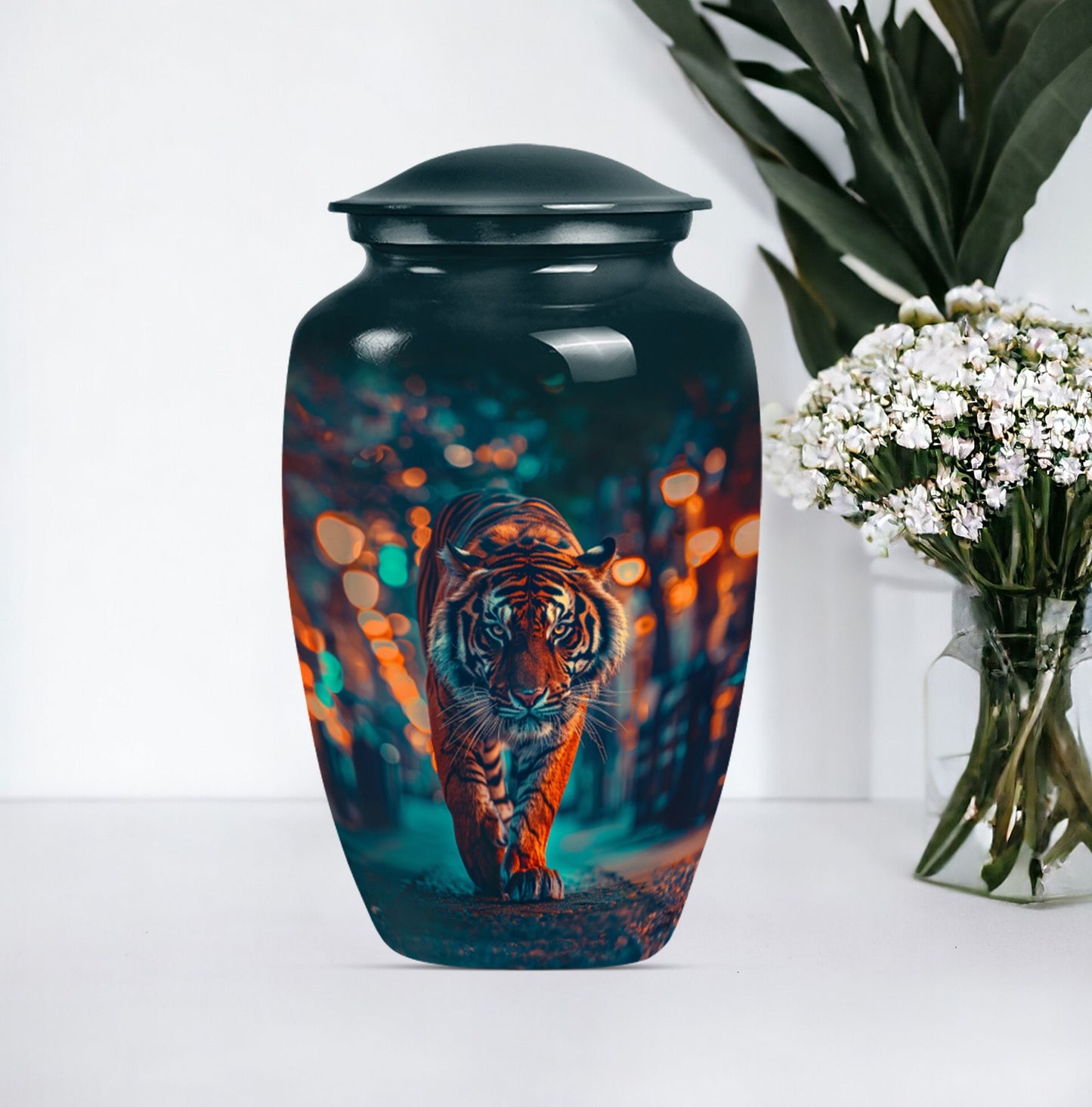  tiger urn with floral