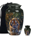 Tiger Theme Large Urn With 1 Keepsake Urn