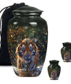 Tiger Theme Large Urn With 2 Keepsake Urn