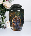10-inch classic aluminium tiger urn with flower theme.