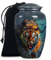 Tiger Theme Large Urn 10 Inch