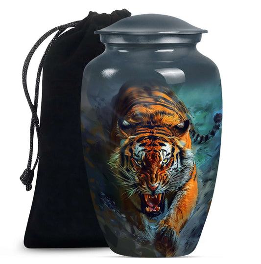Tiger Theme Large Urn 10 Inch