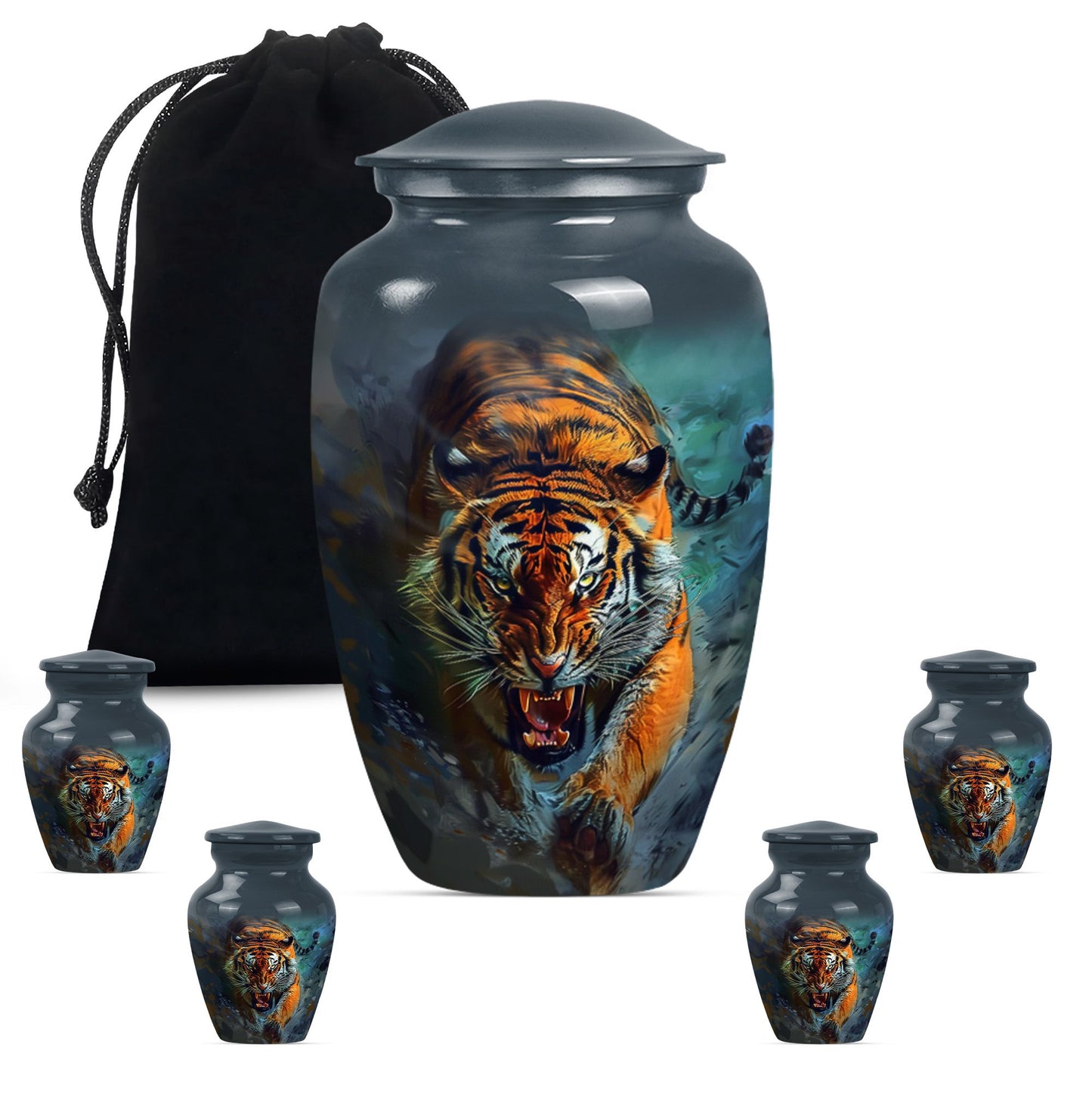 Classic urn with flower theme for tiger urn.