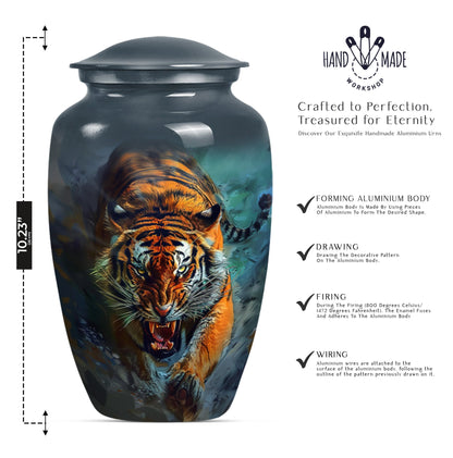 Classic urn with flower theme for tiger urn.