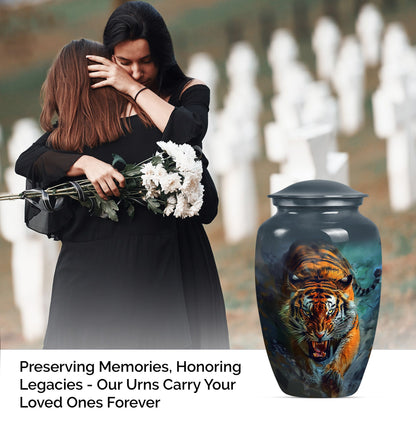 Classic urn with flower theme for tiger urn.