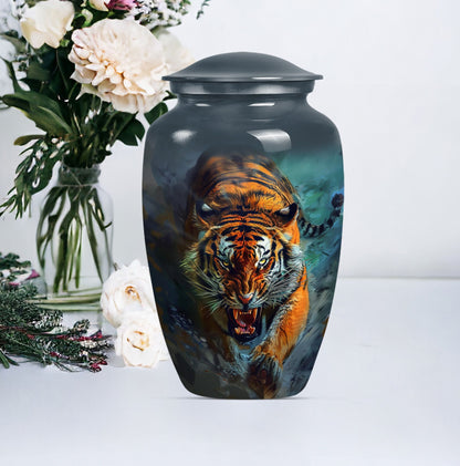 Classic urn with flower theme for tiger urn.