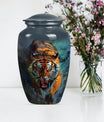 Classic urn with flower theme for tiger urn.