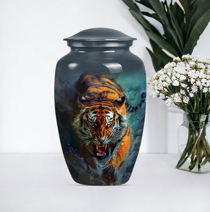 Classic urn with flower theme for tiger urn.