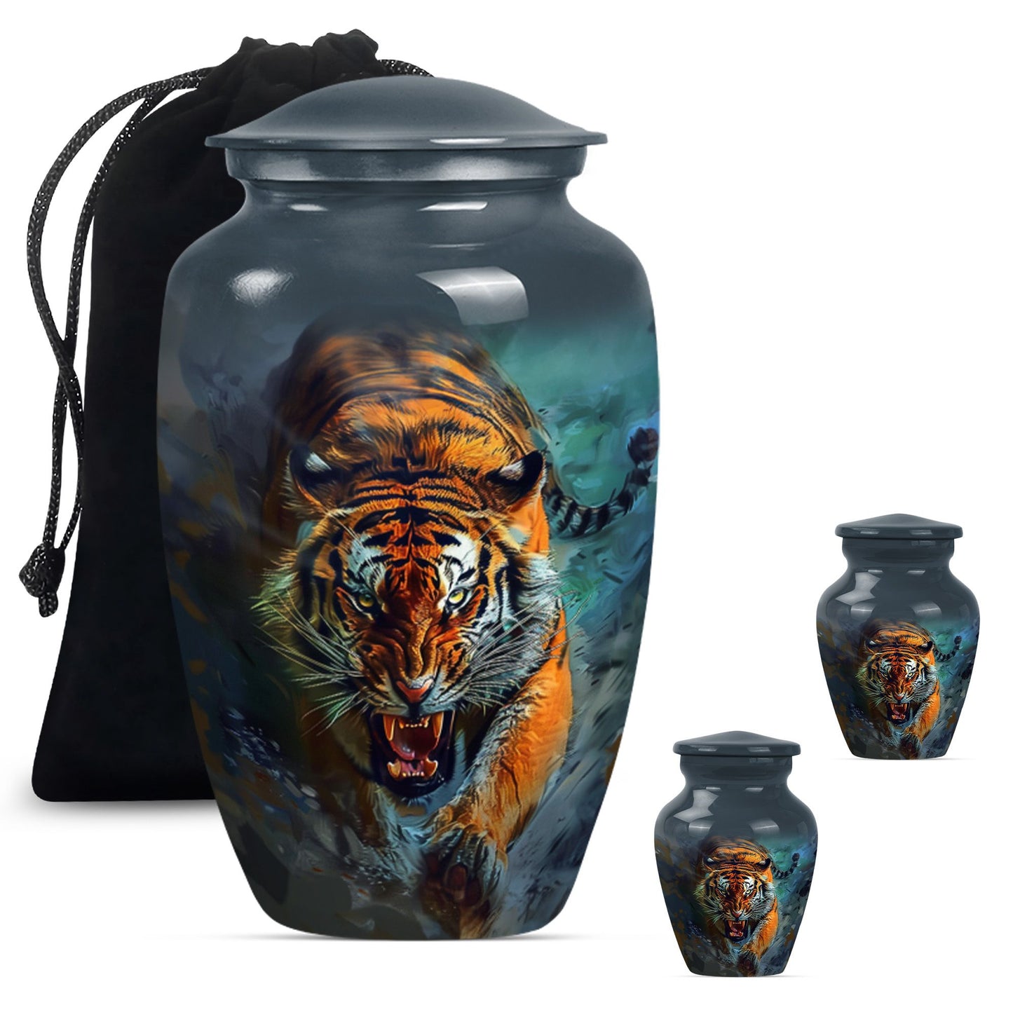 Classic urn with flower theme for tiger urn.
