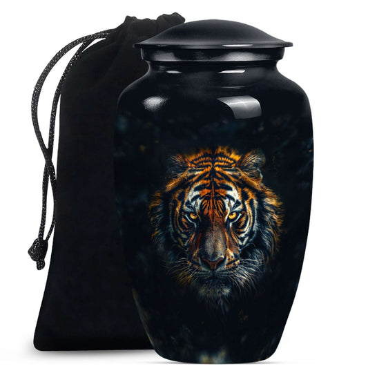 Tiger Theme Large Urn 10 Inch