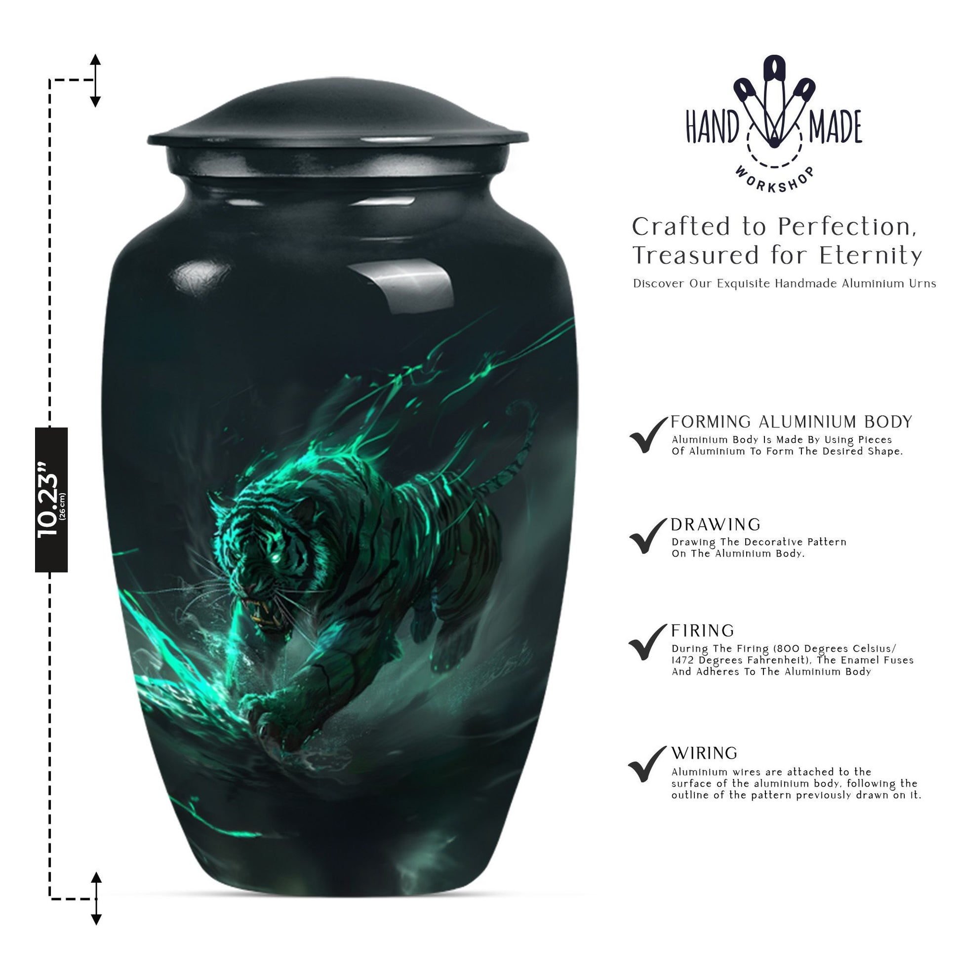 Tiger Urn, burial urn for cremation ashes 