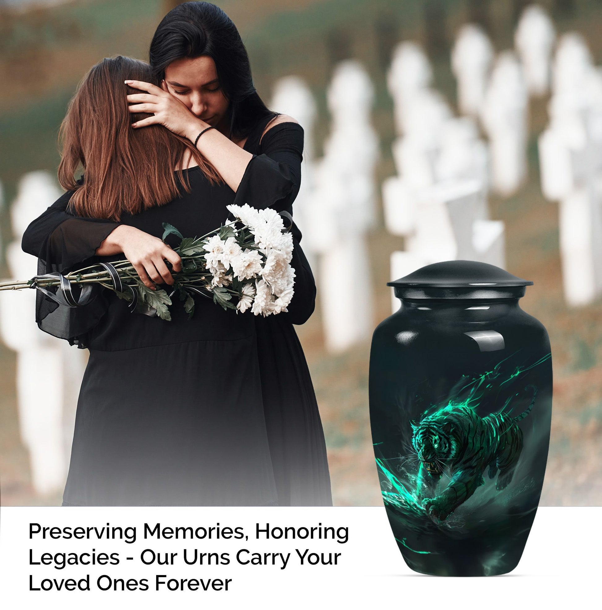 Tiger Urn, burial urn for cremation ashes 