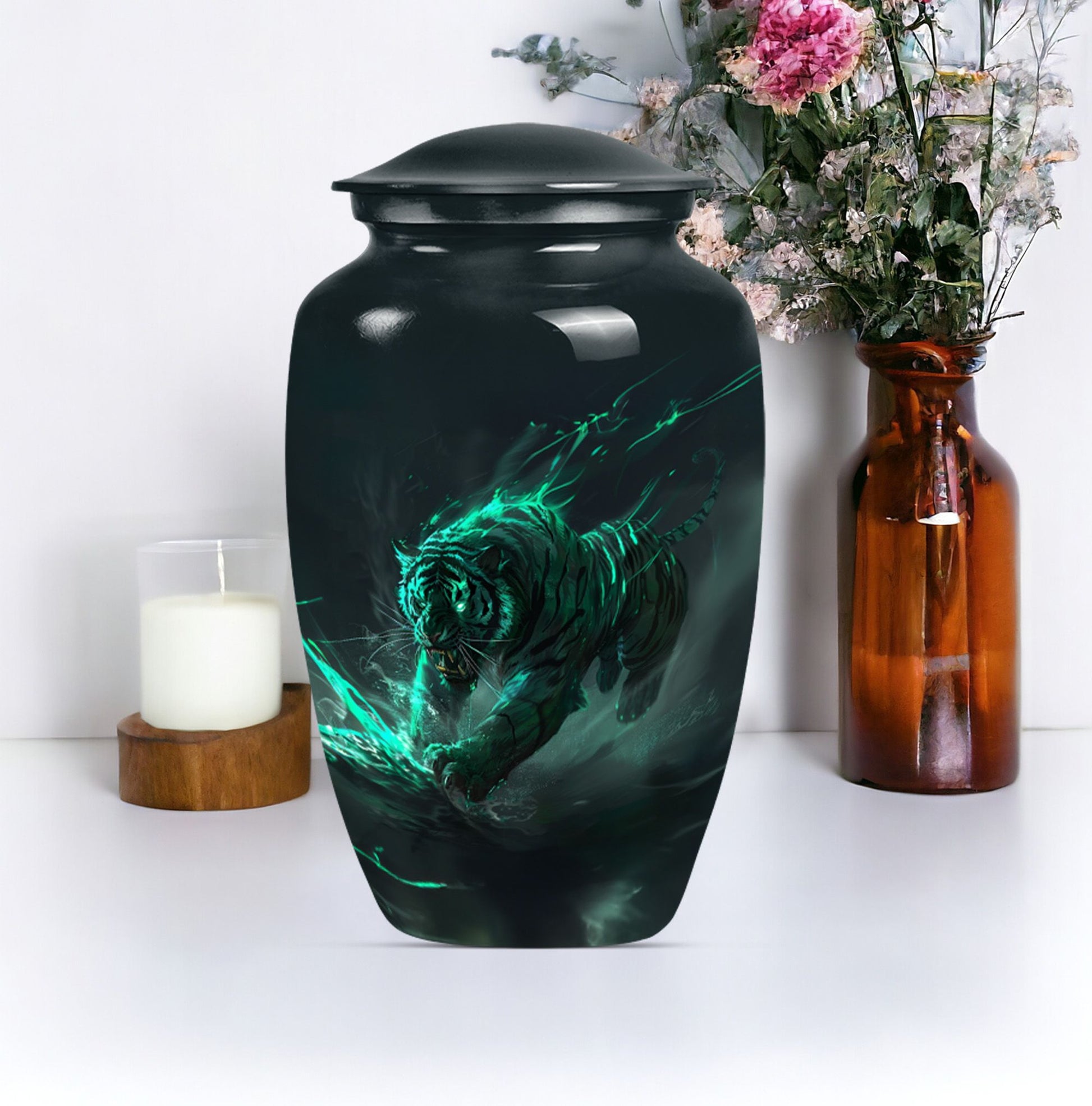Tiger Urn, burial urn for cremation ashes 