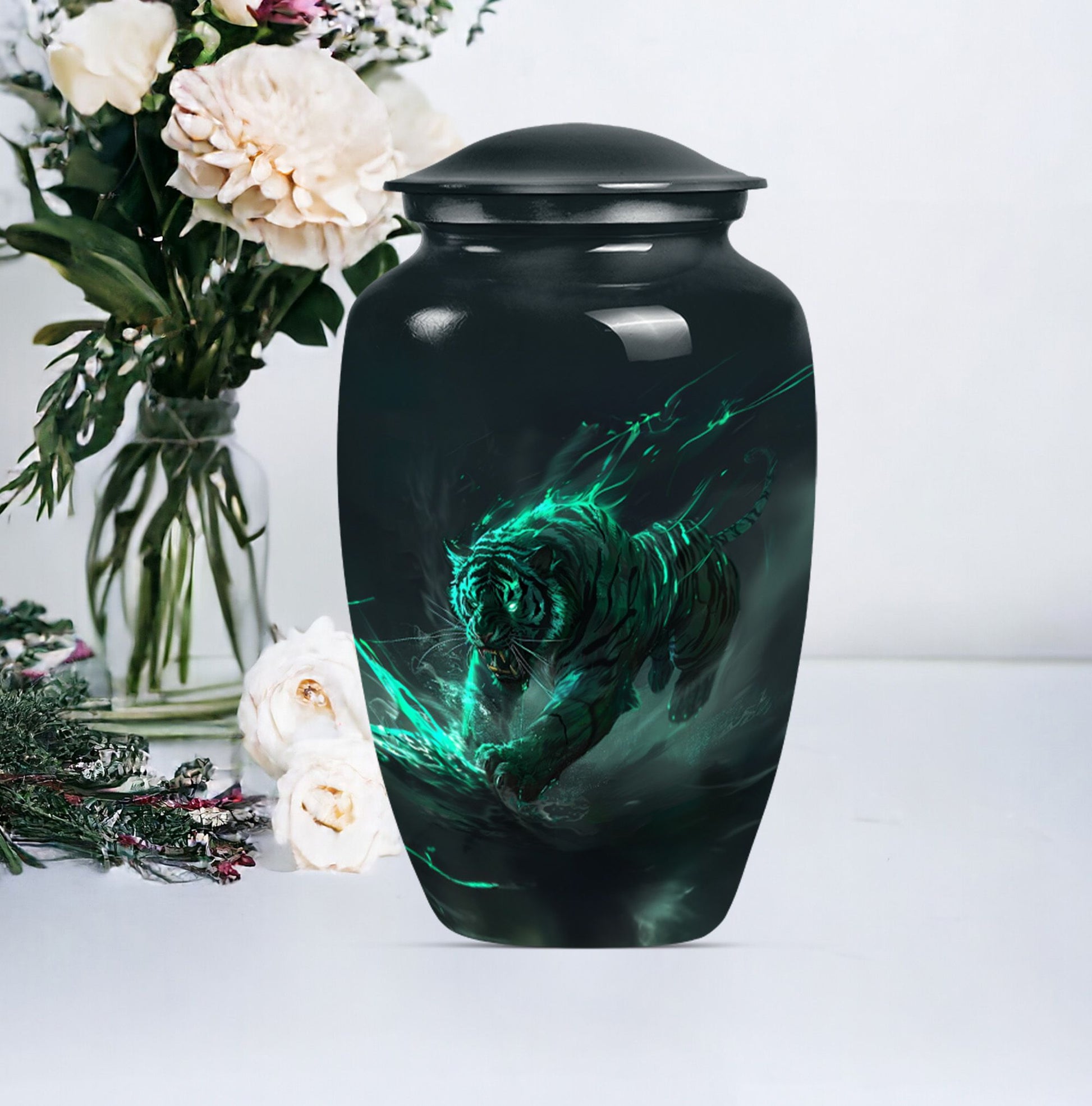 Tiger Urn, burial urn for cremation ashes 