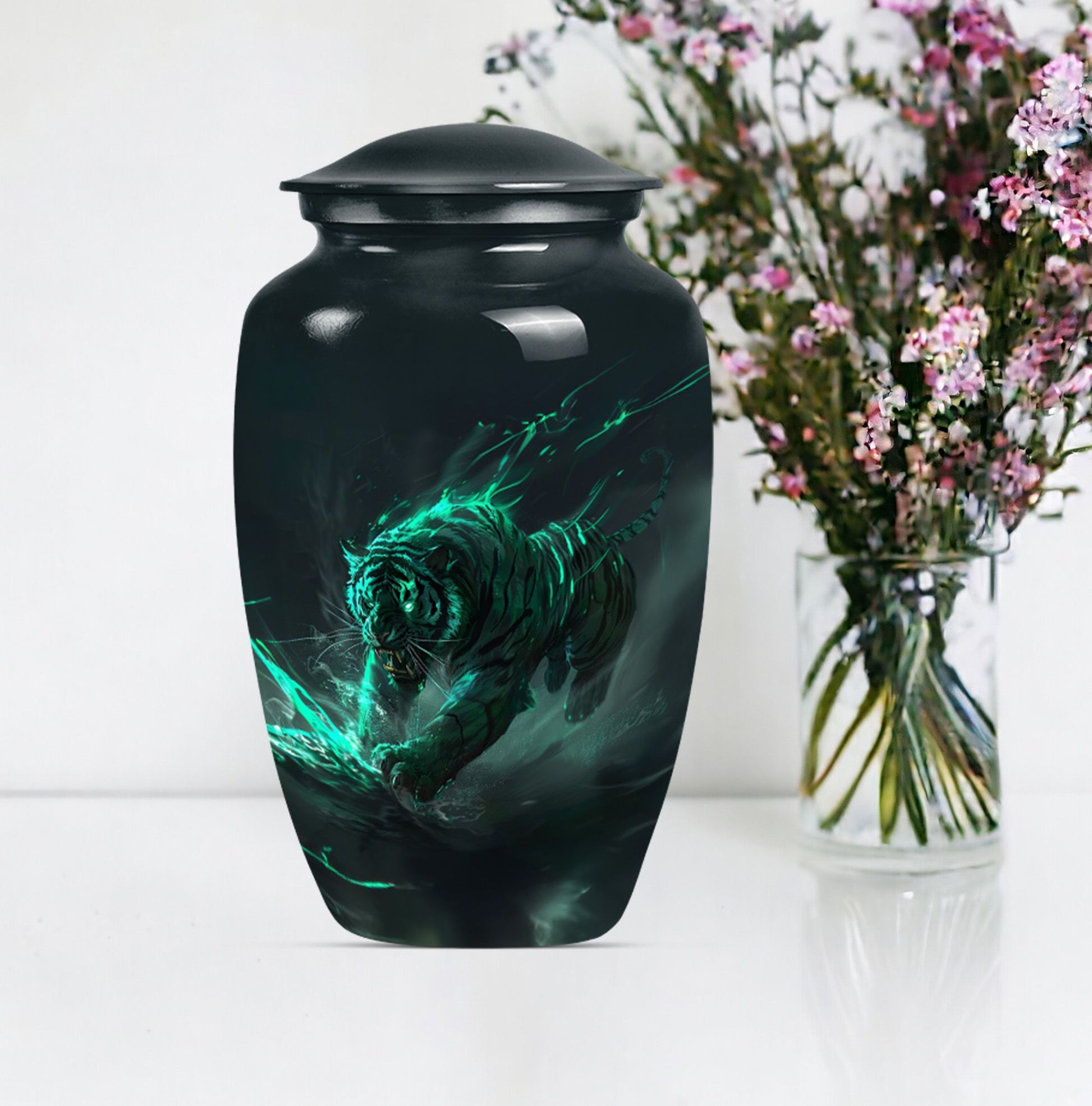 Tiger Urn, burial urn for cremation ashes 