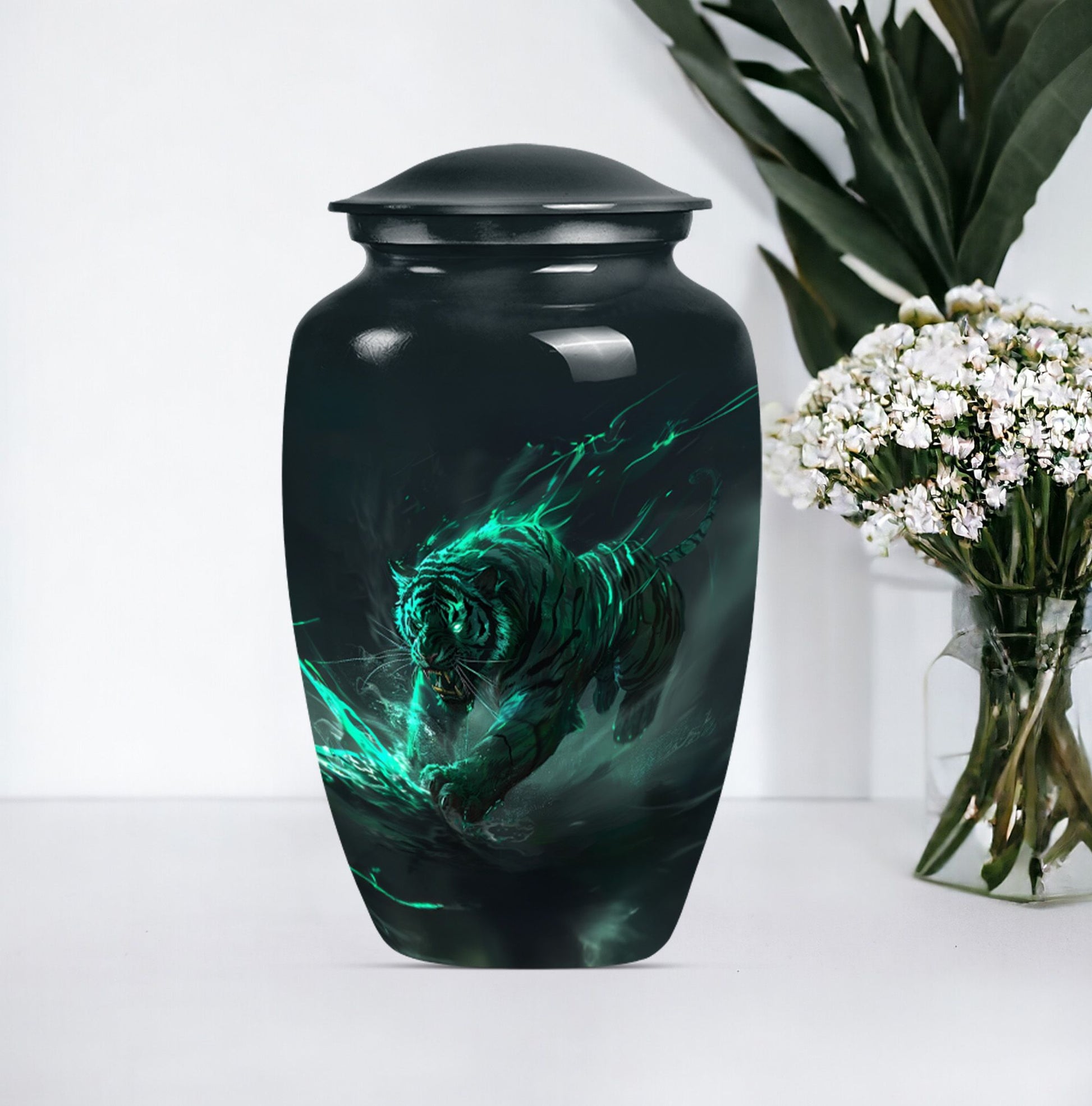 Tiger Urn, burial urn for cremation ashes 