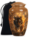 tiger urn with flower theme, personalized memorial urn 