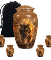 tiger urn with flower theme, personalized memorial urn 