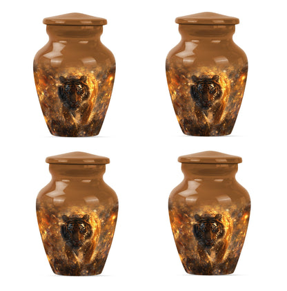 tiger urn with flower theme, personalized memorial urn 