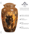 tiger urn with flower theme, personalized memorial urn 