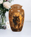 tiger urn with flower theme, personalized memorial urn 