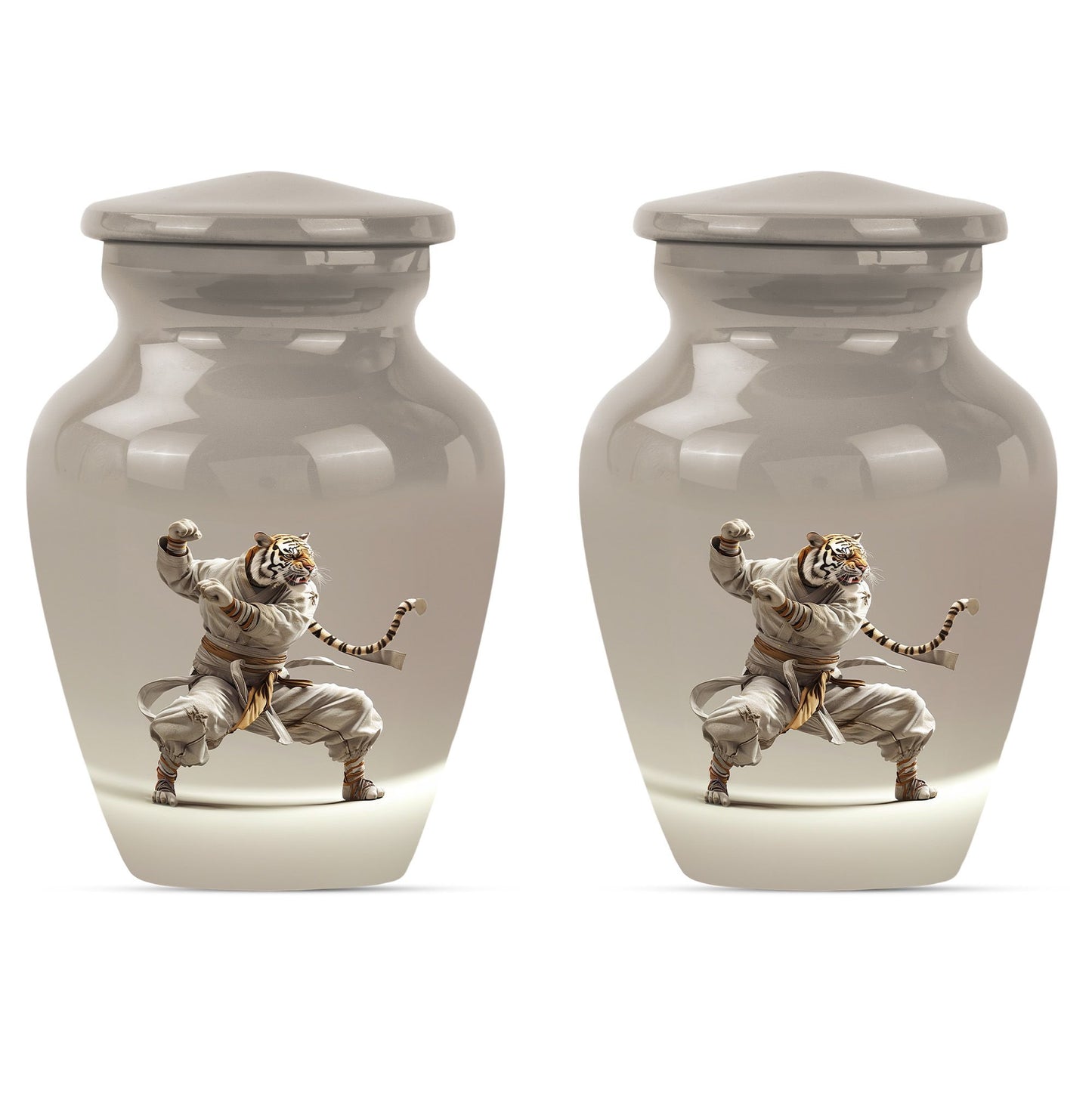10-inch tiger urn themed with flowers
