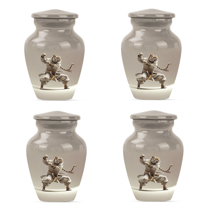 10-inch tiger urn themed with flowers