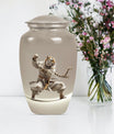 10-inch tiger urn themed with flowers