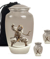 10-inch tiger urn themed with flowers