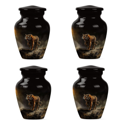 10-inch classic tiger urn with floral design.