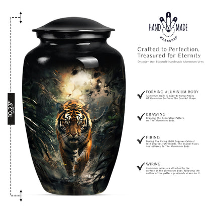 tiger urn with floral design 
