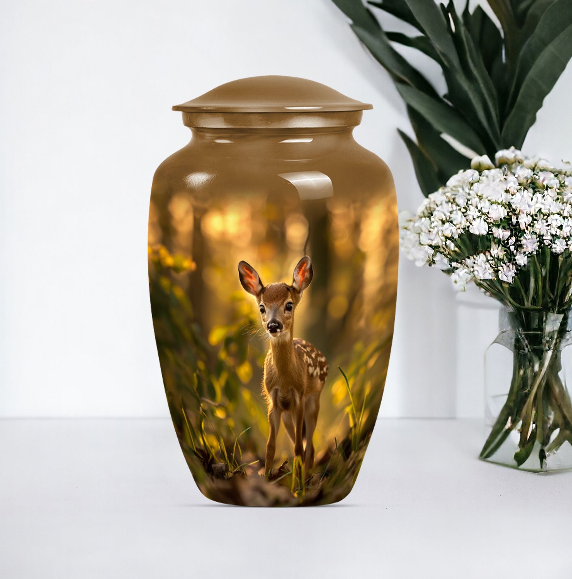deer urn designed for human cremation ashes
