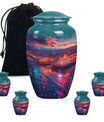 Beach Theme Large Urn With 4 Keepsake Urn