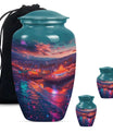 Beach Theme Large Urn With 2 Keepsake Urn