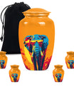 Elephant-themed memorial urn, classic 10 inch.