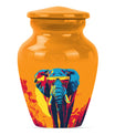 Elephant-themed memorial urn, classic 10 inch.