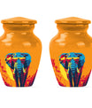 Elephant-themed memorial urn, classic 10 inch.