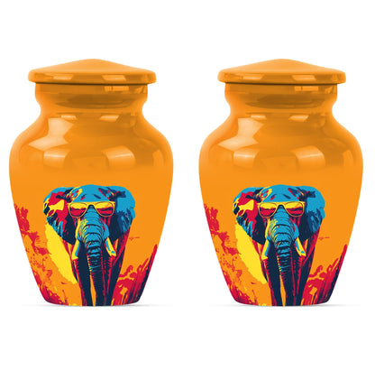 Elephant-themed memorial urn, classic 10 inch.