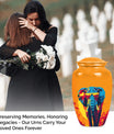 Elephant-themed memorial urn, classic 10 inch.