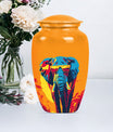 Elephant-themed memorial urn, classic 10 inch.
