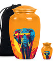 Elephant-themed memorial urn, classic 10 inch.