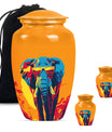Elephant-themed memorial urn, classic 10 inch.